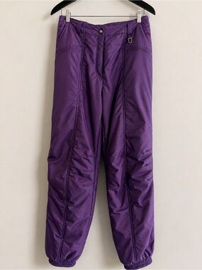 Vintage FILA Purple Ski Snow Pants Women’s Medium Y2K Insulated Zip Ankle